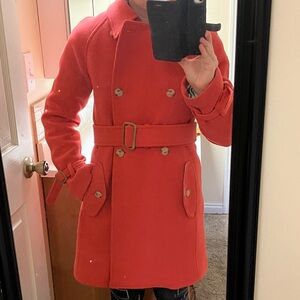 JCrew coral pea coat (wool)